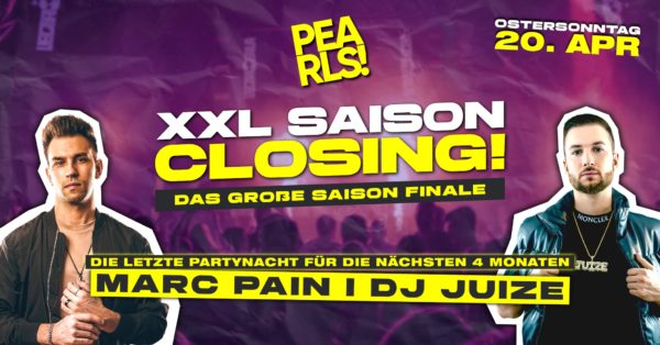 🔥 XXL SAISON CLOSING PARTY 🔥 Das große Finale – ein letztes Mal für die nächsten 4 Monate! Am 20.04.2025 zum Ostersonntag öffnet das Pearls Nabburg zum letzten Mal für diese Saison seine Tore – und wir machen die Nacht zum absoluten Abriss. 🎉 Nach diesem Abend verabschieden wir uns in eine 4 Monate lange Sommerpause… doch vorher feiern wir noch einmal, als gäbe es kein Morgen! 💥 🚀 DAS ERWARTET EUCH: ✅ DIE LETZTE PARTY DER SAISON (Nächste Öffnung erst im September wieder) ✅ GRATIS SHOTS für alle mit Vorverkaufsticket ✅ XXL KONFETTI GLITTERREGEN & STREAMER ✅ FREE FESTIVAL LED STICKS & GIVE AWAYS ✅ GETRÄNKEDEALS – Doppeldecker bis 22:30 Uhr! 💣 DOPPELDECKER-SPECIAL bis 22:30 Uhr (2 für 1) 🟡 Tegernseer 🍻 | Vodka Lemon 🍋 | Coca Cola 🥤 | Touchdown (Cocktail) 🍹 🔥 MUSIC – 2 FLOORS, 2 STYLES, 1 NACHT VOLLER EXTASE! 🔥 🎧 MAIN FLOOR: EDM, Techno, Charts, 90er & 2000er – 100% gute Laune garantiert! mit MARC PAIN 🎧 BLACK FLOOR: 100% Black all night long! mit DJ JUIZE ✖✖︎ TICKETS FÜR DAS GROßE FINALE ✖✖ 🎟 Vorverkauf: 7,90€ inkl. gratis Shot 🎟 Abendkasse: 10,00€ Erhältlich unter https://bit.ly/xxlsaisonclosingnabburg oder an der Abendkasse. ✖✖INFOS ✖✖ ■ Datum: Ostersonntag, 20.04.2025 ■ Einlass: ab 21:00 Uhr ■ Location: Pearls Nabburg ■ P16 mit Partyzettel 🔥 EIN LETZTES MAL VOLLGAS – SEID DABEI! 🔥