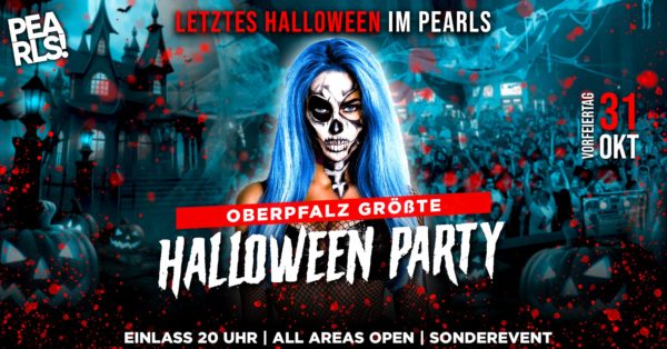 💀💀💀 HALLOWEEN IN NABBURG 💀💀💀 Am 31. Oktober öffnet sich ein letztes Mal das Tor zur HÖLLE im Pearls Nabburg – und du bist mittendrin! Erlebt das aufwändigste Halloween-Event der Region, mit gigantischer Dekoration, vielen Specials und der schaurigsten Atmosphäre des Jahres! 🎃💯 🔥 DIE NACHT, DIE DICH VERFOLGEN WIRD 🔥 Traust du dich? ══════ 💀 SPECIALS 💀 ══════ ✞ LETZTE HALLOWEENPARTY IM PEARLS FÜR IMMER 😪 ✞ GRUSEL DEKO IM GANZEN CLUB ✞ CREEPY SPIDER FLOOR ✞ TAUSENDE HALLOWEEN CANDY FOR FREE ✞ DÜSTERE KONFETTI SHOTS & ICE SHOCK SYSTEM ✞ BLUTIGE DRINK SPRITZEN für die ersten 500 Gäste mit Kostüm ══════ 💀 MUSIC 💀 ══════ Party auf 2 Floors! ► MAIN-FLOOR: EDM, Charts, Techno, 90er & 2000er ► BLACK-FLOOR: 100% Black ════ 💀 TICKETS 💀 ════ Jetzt sichern unter www.pearls-nabburg.ticket.io - ab 8,90€! ⚠️ Achtung: Wenn weg, dann weg! ════ 💀 INFOS & FREIKARTEN 💀 ════ ☢ WIR VERLOSEN unter allen Untoten, die diese Veranstaltung TEILEN insgesamt 10 Freikarten! ・ Datum: Vorfeiertag, 31.10.2025 ・ Einlass ab 21 Uhr | Keine Kostümpflicht ・ Pearls Nabburg ・ P16 mit www.partyzettel.de
